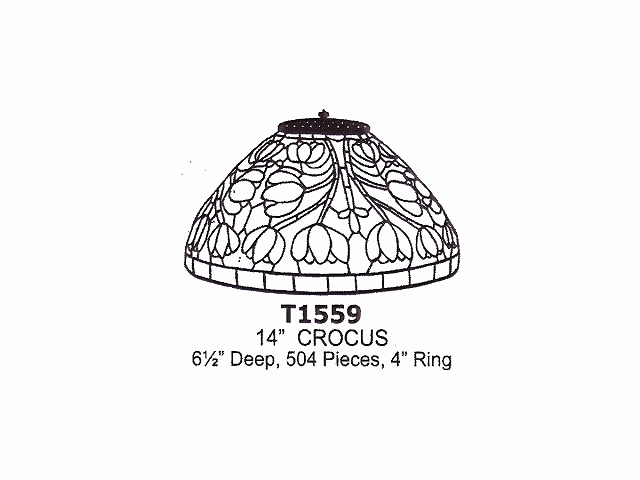 ランプモールド_オデッセイ_T1559_Crocus(クロッカスコーン)_504ピース_14インチ-ステンドグラスのスタジオヤマノ