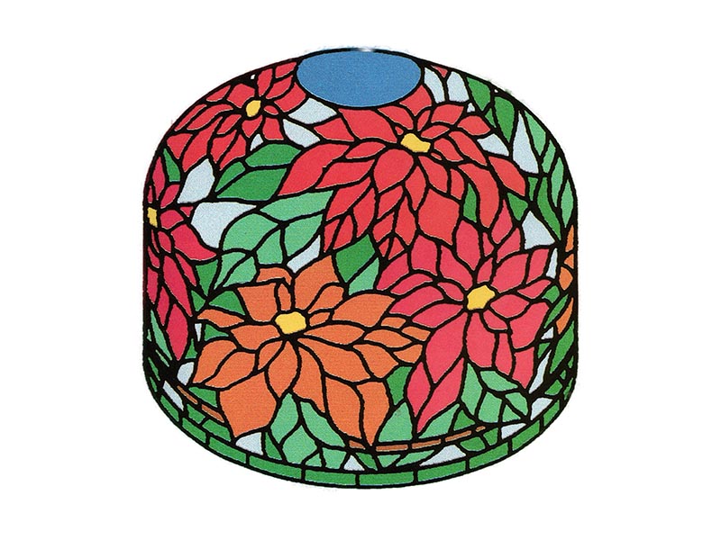 ステンドグラスパネル　ポインセチア(ピンク) ポインセチアのランプ (11/30) - Stained Glass : Stained Attend
