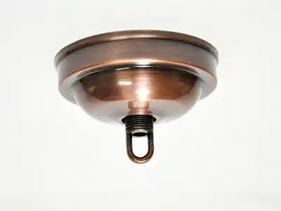 ステンドグラス,ランプパーツ,天井用フランジ_外径:100mm_高さ:66mm_色:古銅色